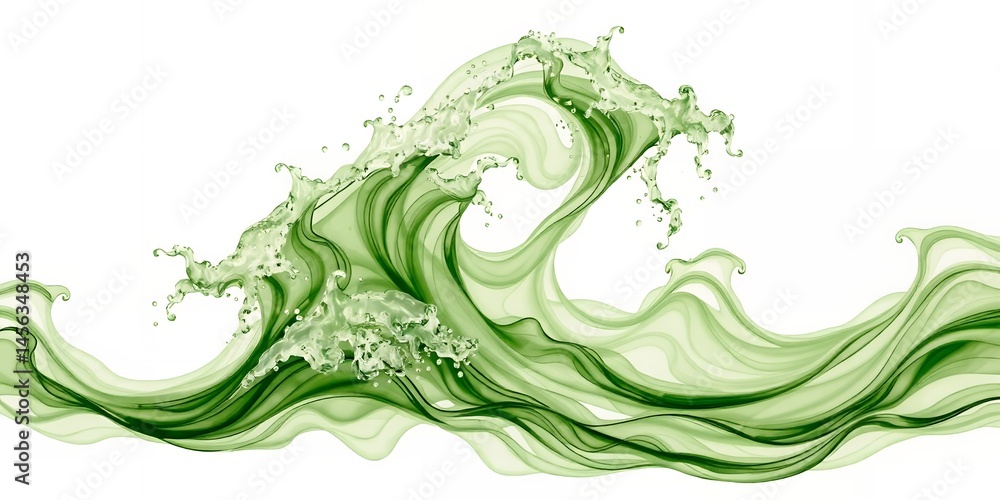 Aufkleber abstract green liquid wave splash flowing dynamic design element