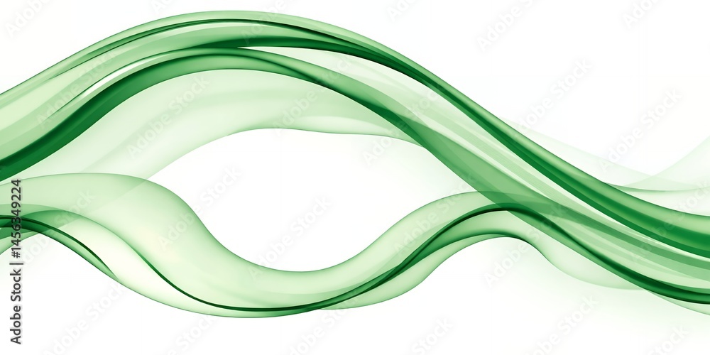 Poster abstract green wave design elegant swirling flowing lines background image