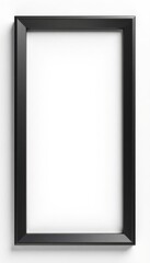 Dark metal rectangle photo frame, slender design, isolated white background Ready for image placement , high quality, framing, white background