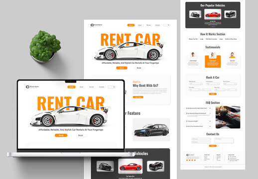Car Rental Landing Page Layout Design