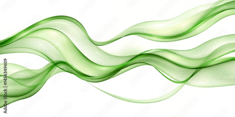 Poster abstract green flowing waves design element for backgrounds or layouts