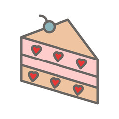 Red velvet cake Vector Icon