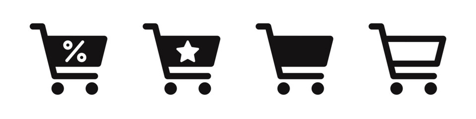 Shopping cart icons set. Internet shop buy symbol. Vector illustration. © drawing lines