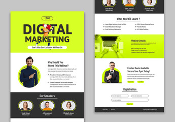 Digital Marketing Webinar Invitation Newsletter Template Layout