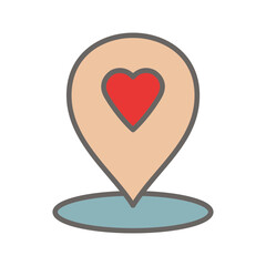 Love pin Vector Icon