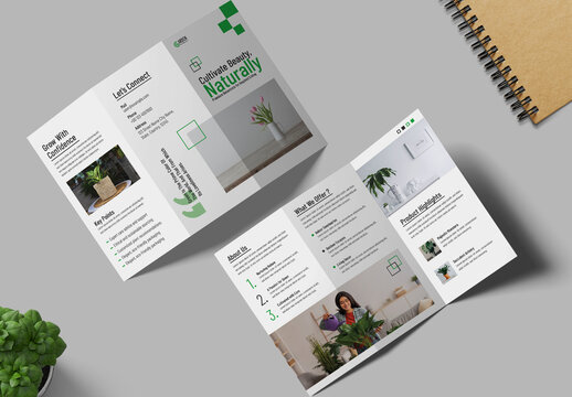 Trifold Brochure Layout Design For Botanic Services
