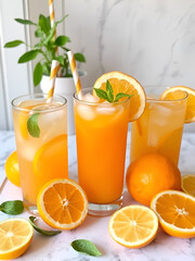 Fototapeta premium Citrus summer drink refreshers