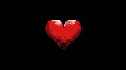 Glitch Pixel Heart With Digital Fade Effect