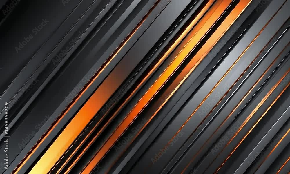 Poster abstract background with diagonal lines in grayscale and orange tones modern design