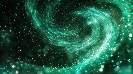 Obraz premium Emerald cosmic swirl