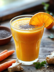 Refreshing Orange-Carrot Smoothie with Ginger
