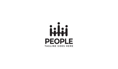 People Logo | Icon with People Concept | Bridge Concept for strong connection in vector file