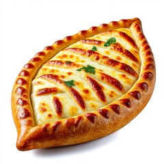 Creamy Cheese Filled Baked Pastry with Herb Garnish