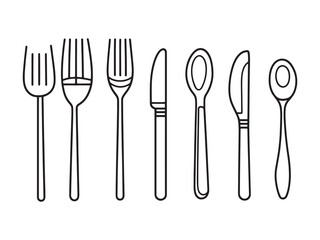 Sophisticated Table Setting Design in Clean Line Art Style