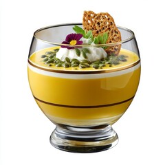 Layered Pumpkin Dessert in Elegant Glass Bowl