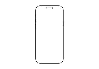  smartphone mockup with blank white screen in flat, line and realistic style, detailed mobile phone mockup, black and white models smartphone front view, model 3D mobile phone iphone