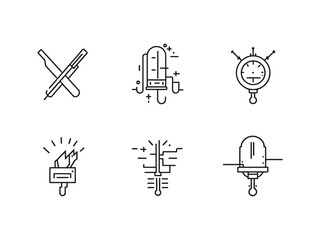 Sphygmomanometer line art icon medical device symbol
