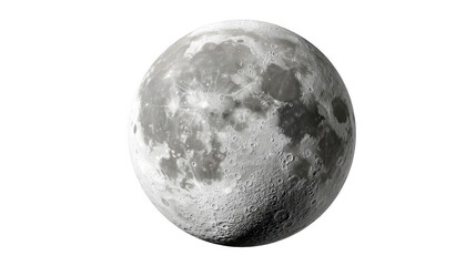 High Resolution Moon Image isolated on transparent background