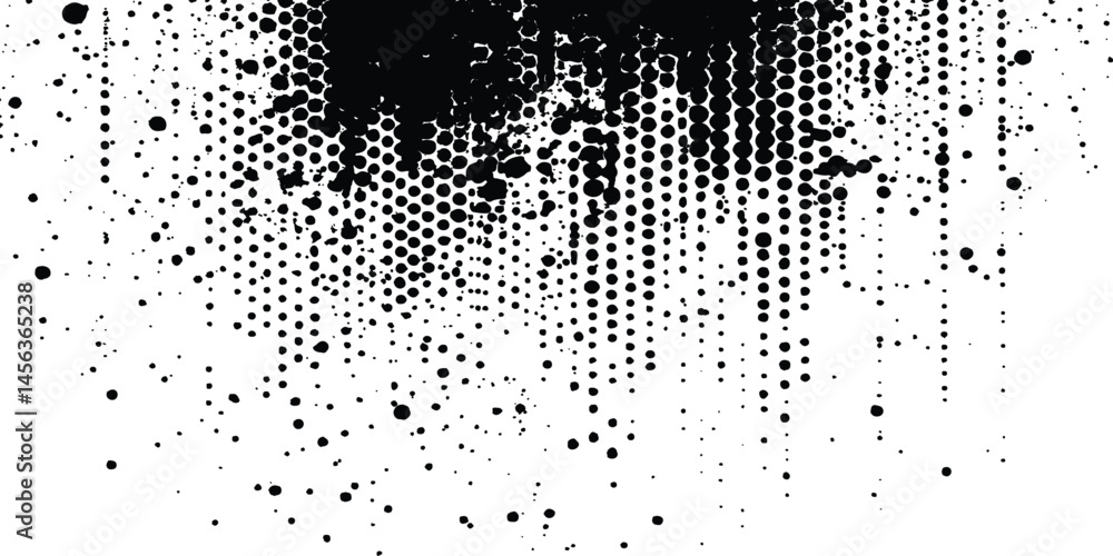 Leinwandbilder black and white halftone background with grunge-style circle dots. black and white halftone grunge d