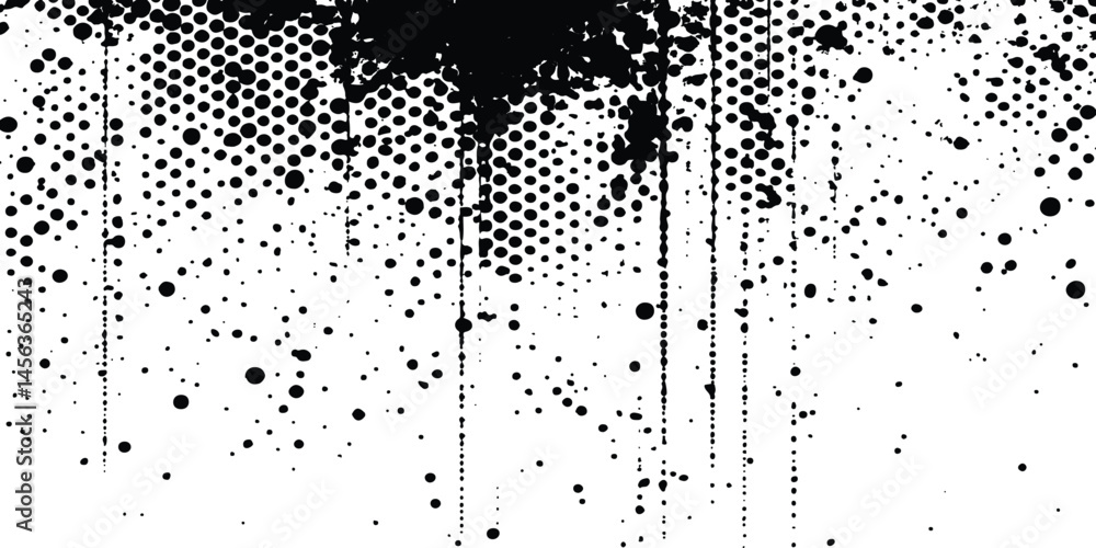 Leinwandbilder black and white halftone background with grunge-style circle dots. black and white halftone grunge d