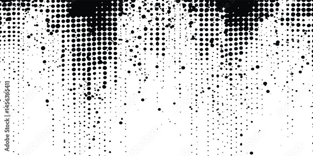 Fototapete black and white halftone background with grunge-style circle dots. black and white halftone grunge d