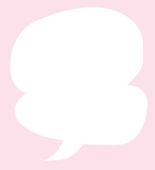 vertical blank white speech bubble hand drawn on pink background