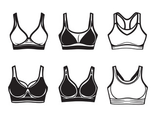 Obraz premium Sports Bra line art icon illustration in modern style