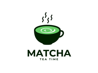 Editable vector logo template for matcha tea restaurant or cafe. Modern minimalist design with customizable text, perfect for branding, menus, and packaging. High-resolution scalable AI EPS files.