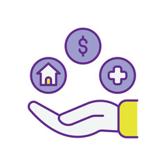 Employee Wellbeing vector icons stock illustration