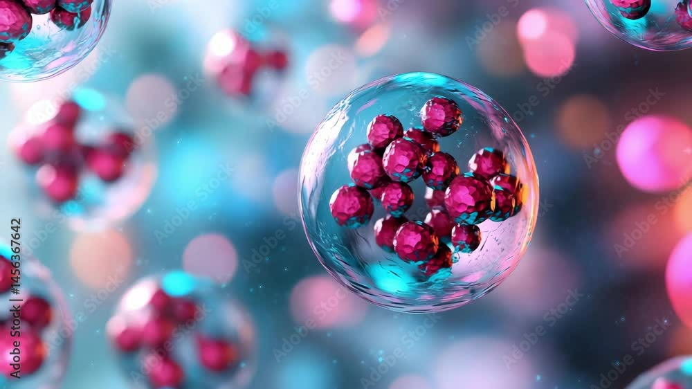 Poster microscopic view of vibrant cells a detailed image showcasing cellular structures in a translucent s