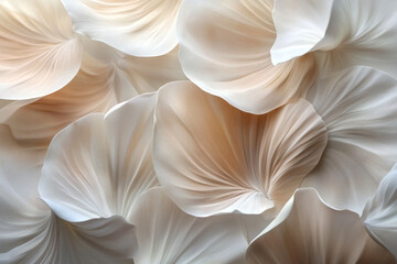 Delicate beige flower petals soft texture background abstract floral design