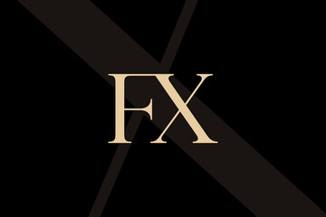 FX or XF letter logo icon design. Classic style luxury initials monogram.