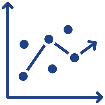Regression Analysis Dual Tone Blue Fill - Simple Line Graph Illustrating Data Trends