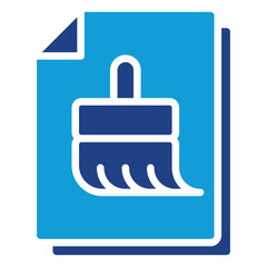 Data Cleaning Dual Tone Blue Fill - Cleaning brush on paper documents