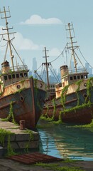 Abandoned Ships in a Post-Apocalyptic City