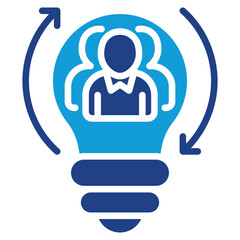 Intelligence Cycle Dual Tone Blue Fill - Team Brainstorming Idea