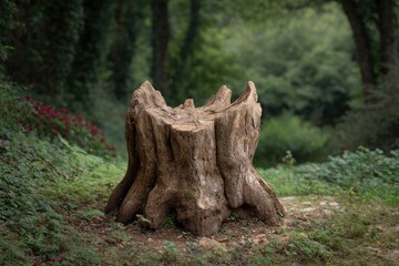 Tree Stump on Forest Ground