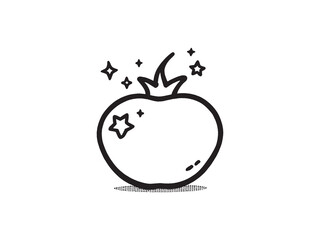 Starfruit line art icon black outline fruit sketch