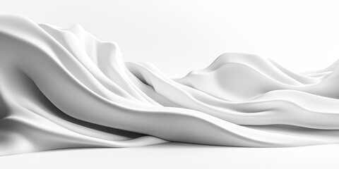 Obraz premium Elegant abstract background featuring smooth white and grey fluid waves, perfect for clean, modern, and sophisticated designs.