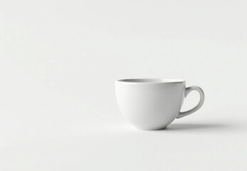 White ceramic cup mockup isolated against a pure, white realistic background. AI generative image
