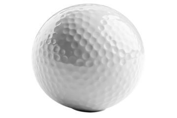 Perfect White Golf Ball: Isolated, Pristine, Ready for Your Design Projects. High-resolution image on transparent background