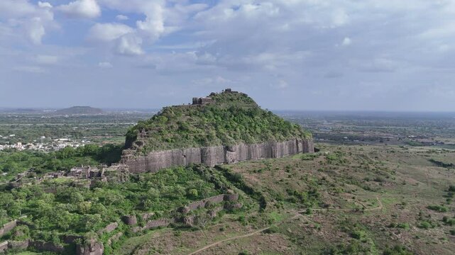 Daulatabad Fort in Aurangabad, India, 4k aerial drone footage