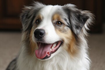 Happy Dog Portrait Smiling with Tongue Out
