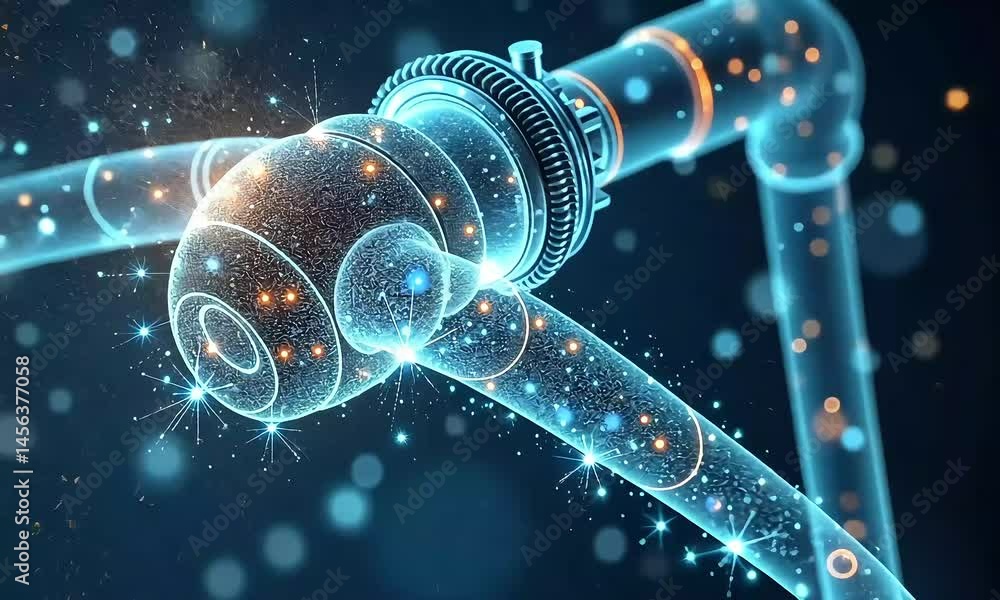 Poster abstract blue visualization of complex internal structure design