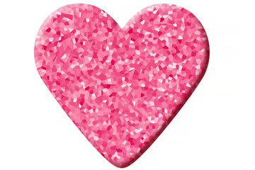 Day of Valentine symbol: valentine made of red and pink crystals and isolated on white