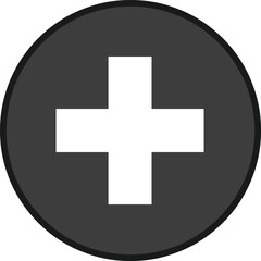 Red cross medical icon on white background. Medical sign isolated.