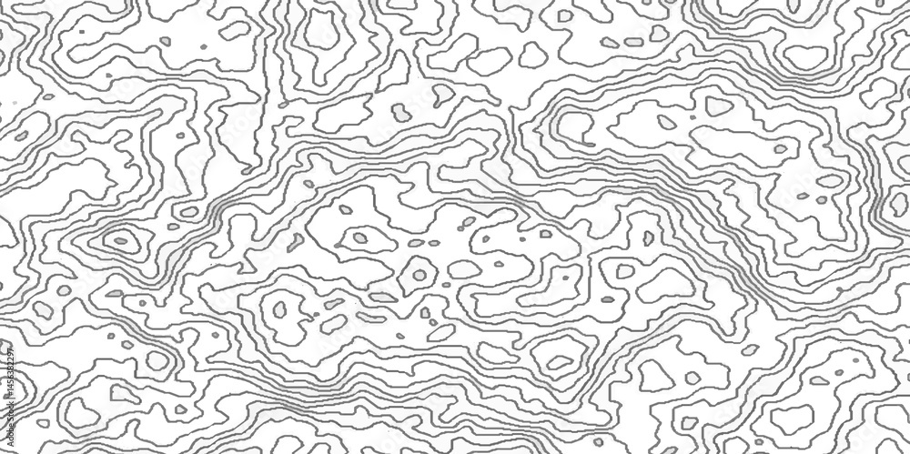 Poster topographic contour lines grid map seamless pattern, white and gray luxury grid topography map, abst