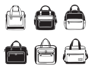 Stylish hand drawn sketch of nursery bag