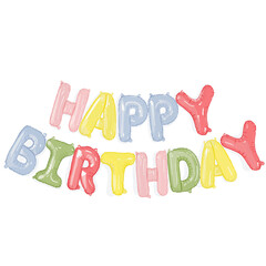 Colorful Pastel Happy Birthday Foil Balloons