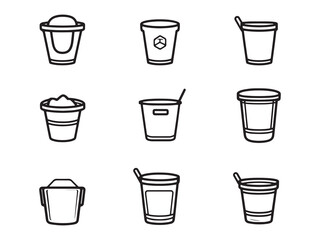 Stylish Ice Bucket in Clean and Simple Line Drawing